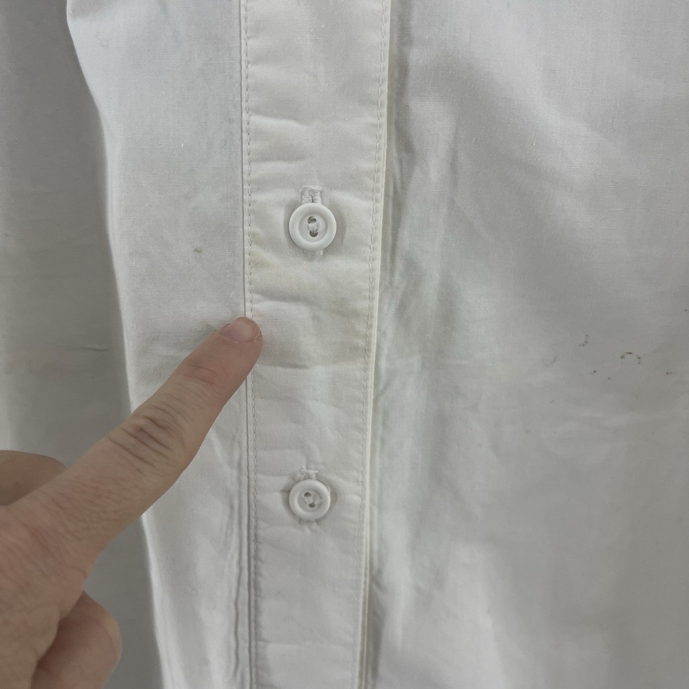 Vintage 90s Beaded Button Up Shirt Women's L White Fringe Western Funky Boho - Picture 12 of 16